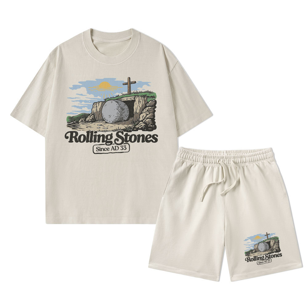 Rolling Stone Sine AD 33 Christian Washed T-Shirt & Shorts