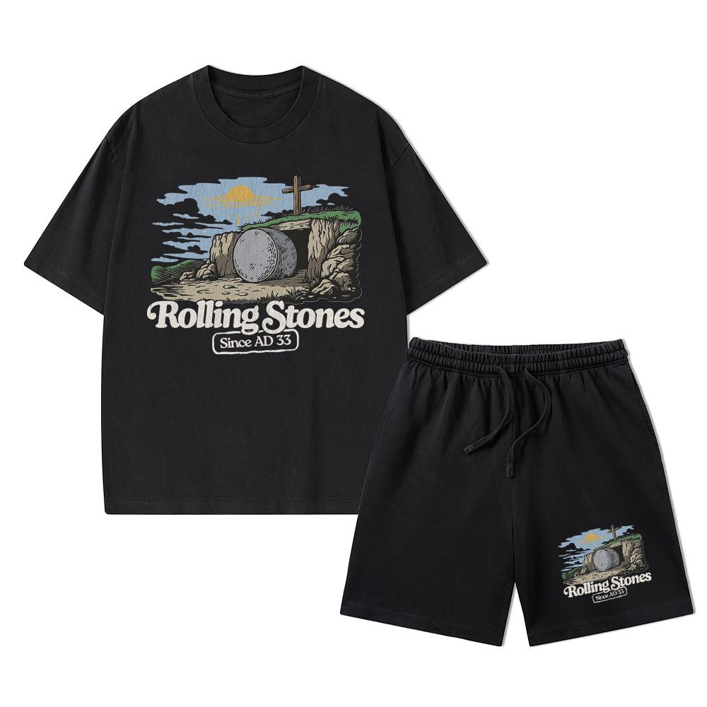 Rolling Stone Sine AD 33 Christian Washed T-Shirt & Shorts