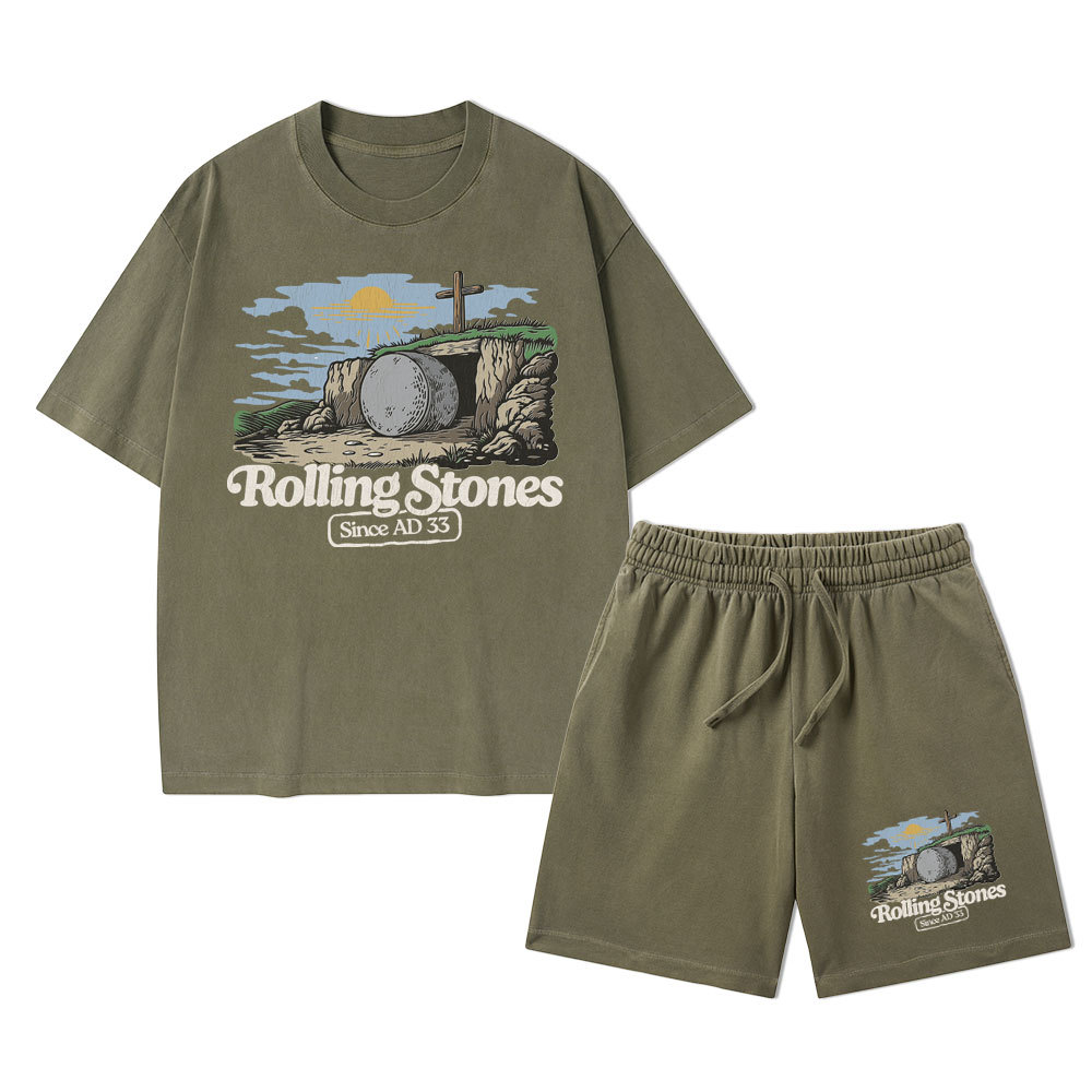 Rolling Stone Sine AD 33 Christian Washed T-Shirt & Shorts