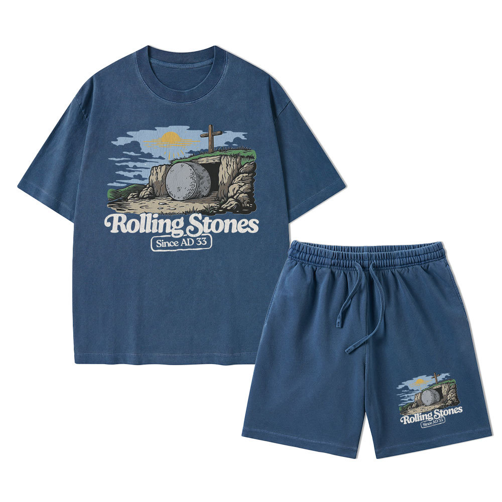 Rolling Stone Sine AD 33 Christian Washed T-Shirt & Shorts