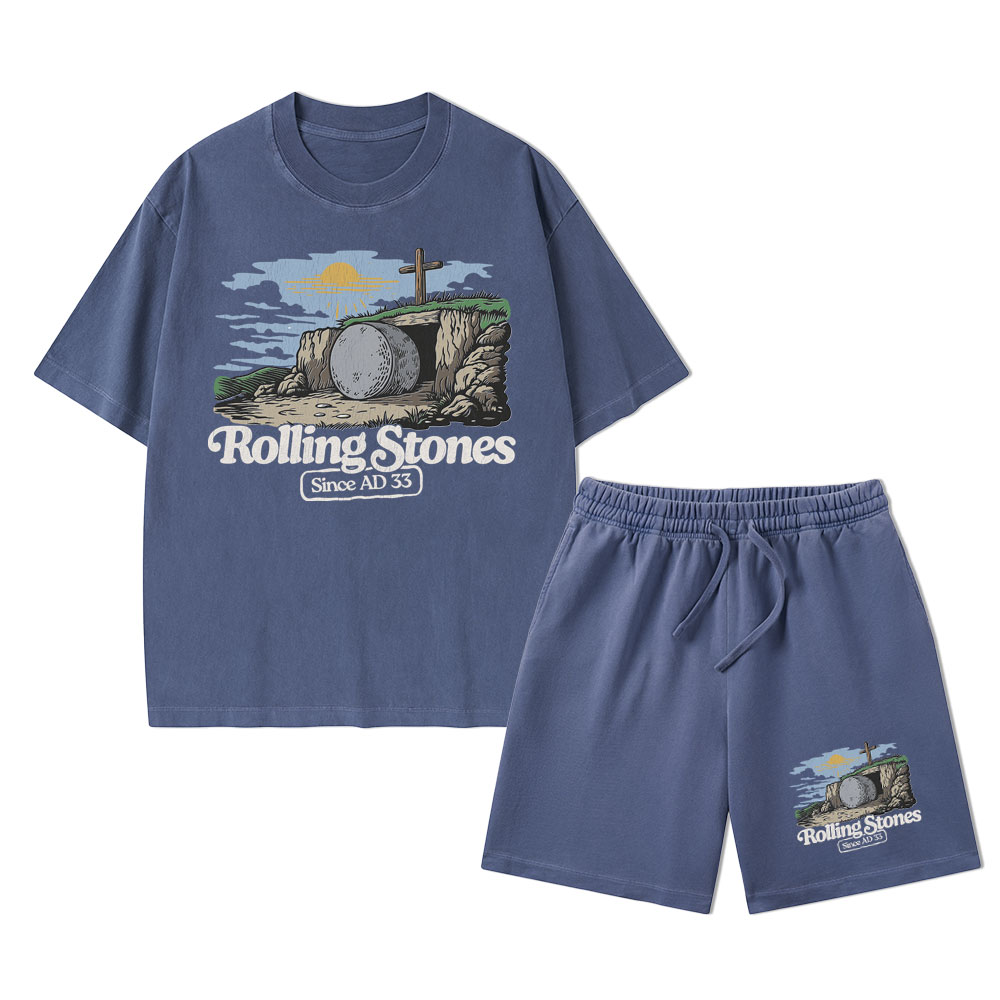 Rolling Stone Sine AD 33 Christian Washed T-Shirt & Shorts