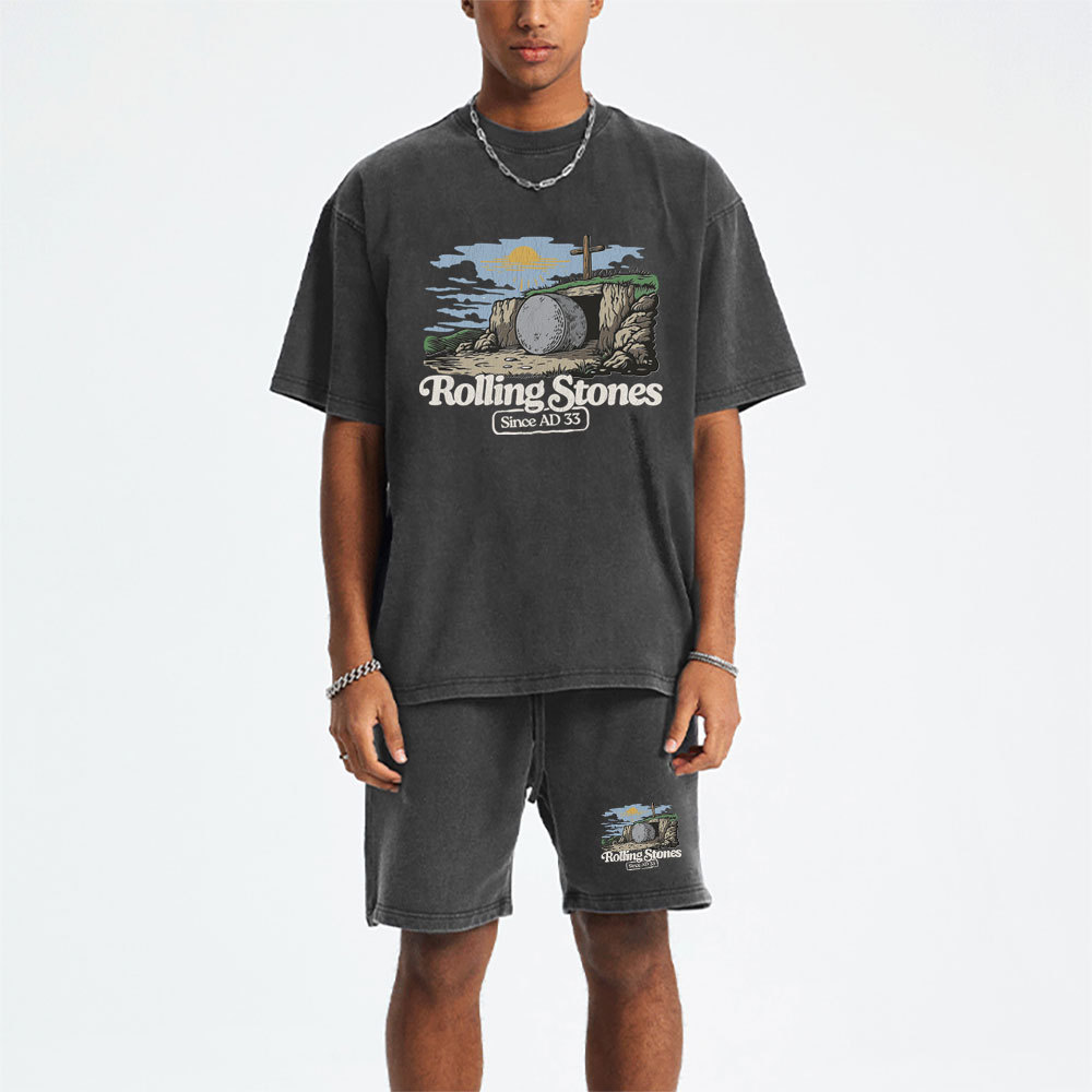 Rolling Stone Sine AD 33 Christian Washed T-Shirt & Shorts