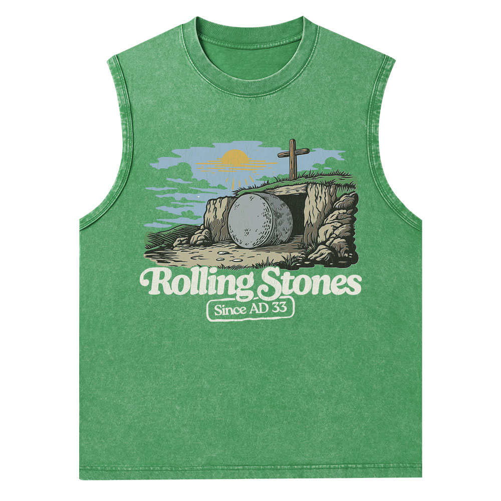 Rolling Stone Sine AD 33 Christian Washed Tank Top