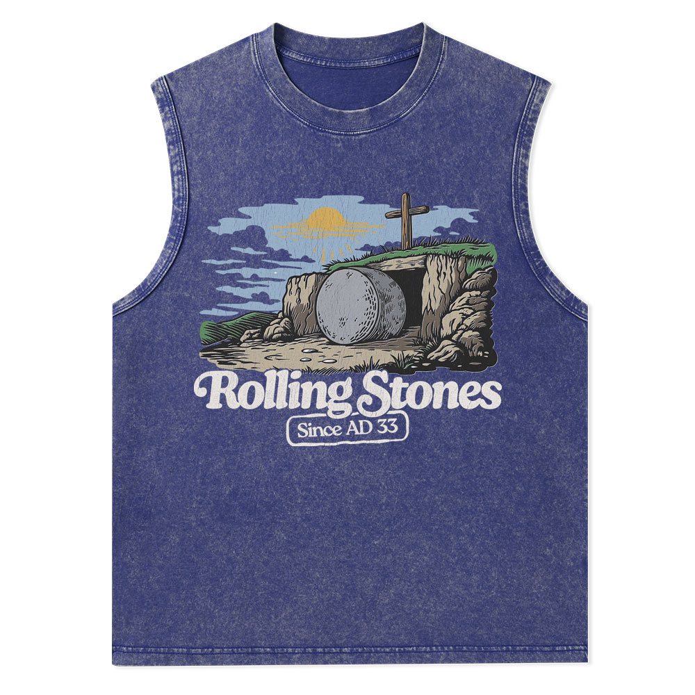 Rolling Stone Sine AD 33 Christian Washed Tank Top