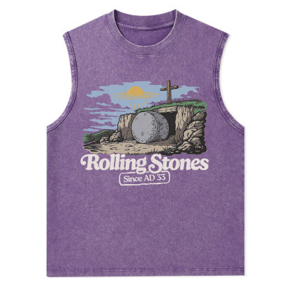 Rolling Stone Sine AD 33 Christian Washed Tank Top