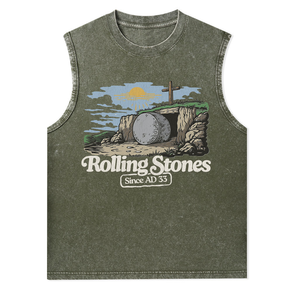 Rolling Stone Sine AD 33 Christian Washed Tank Top