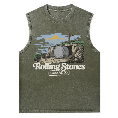 Rolling Stone Sine AD 33 Christian Washed Tank Top