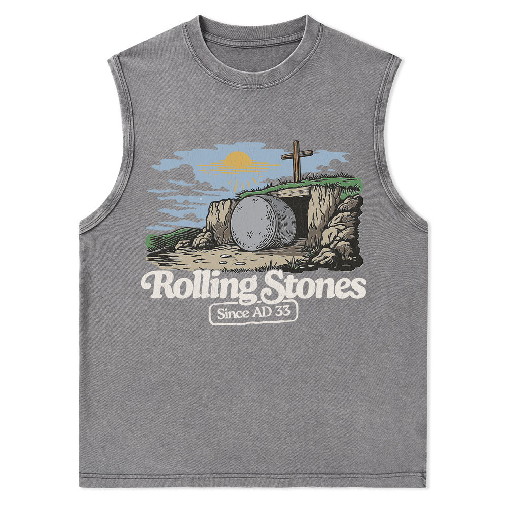 Rolling Stone Sine AD 33 Christian Washed Tank Top