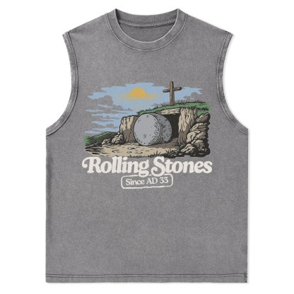 Rolling Stone Sine AD 33 Christian Washed Tank Top