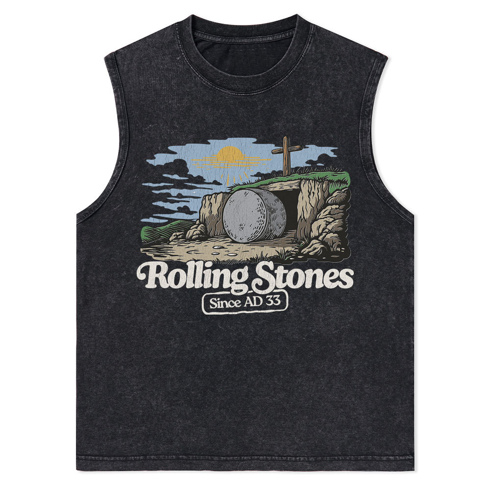 Rolling Stone Sine AD 33 Christian Washed Tank Top