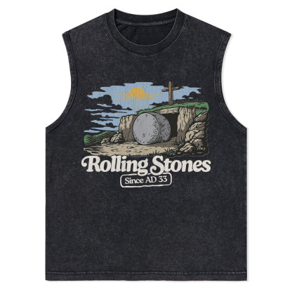 Rolling Stone Sine AD 33 Christian Washed Tank Top