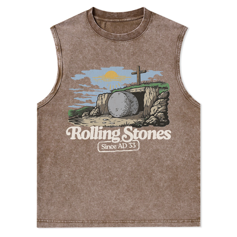 Rolling Stone Sine AD 33 Christian Washed Tank Top