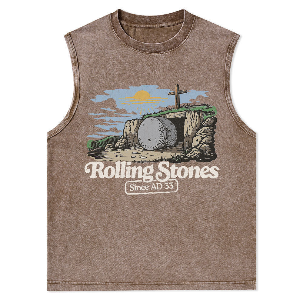 Rolling Stone Sine AD 33 Christian Washed Tank Top