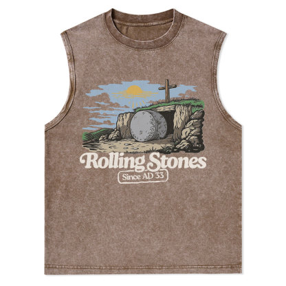 Rolling Stone Sine AD 33 Christian Washed Tank Top