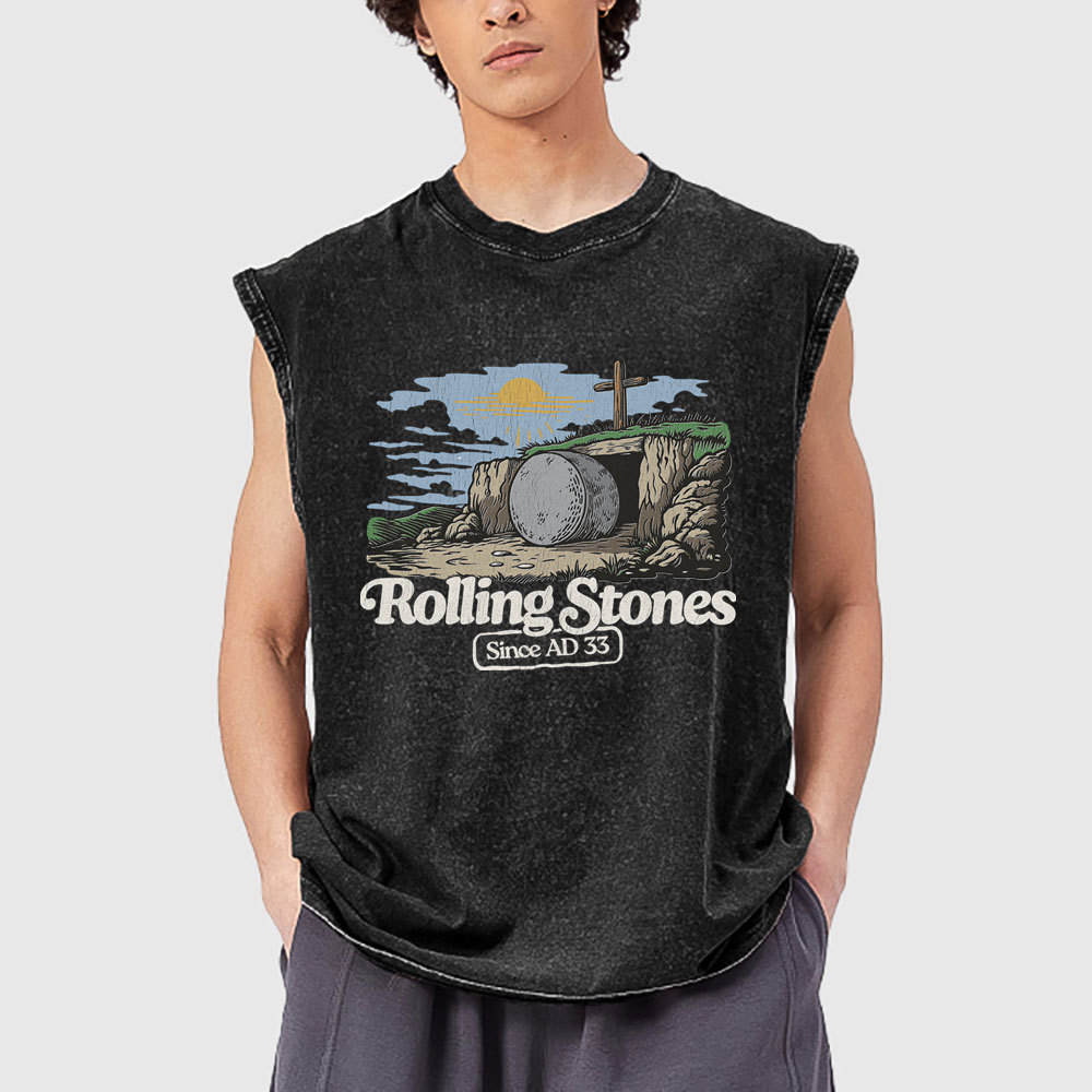 Rolling Stone Sine AD 33 Christian Washed Tank Top