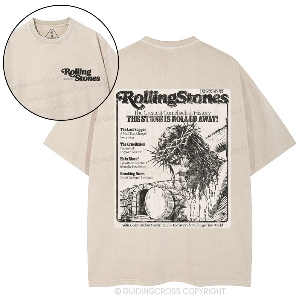 Rolling Stones Christian Resurrection lightbackground distressed Christian Washed T-Shirt