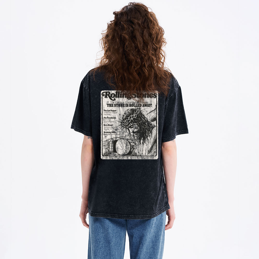 Rolling Stones Christian Resurrection lightbackground distressed Christian Washed T-Shirt