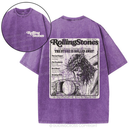 Rolling Stones Christian Resurrection lightbackground distressed Christian Washed T-Shirt