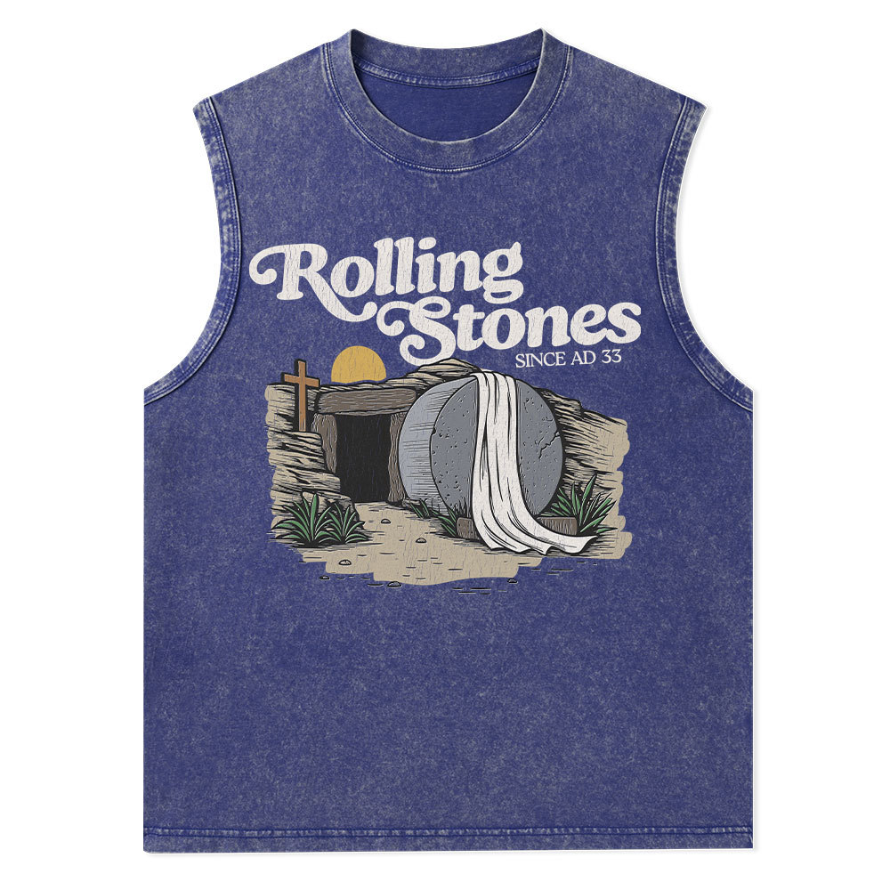 Rolling Stones Christian  Washed Tank Top