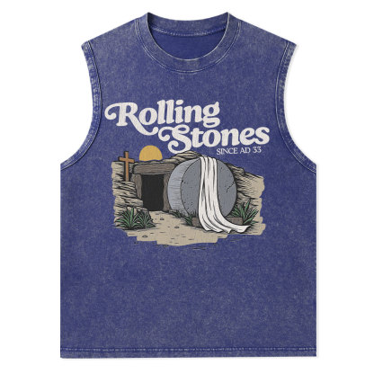 Rolling Stones Christian  Washed Tank Top