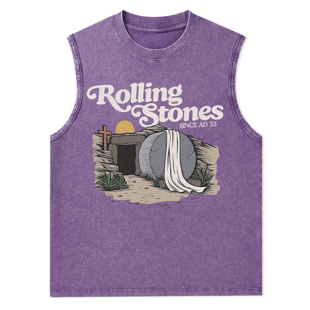 Rolling Stones Christian  Washed Tank Top