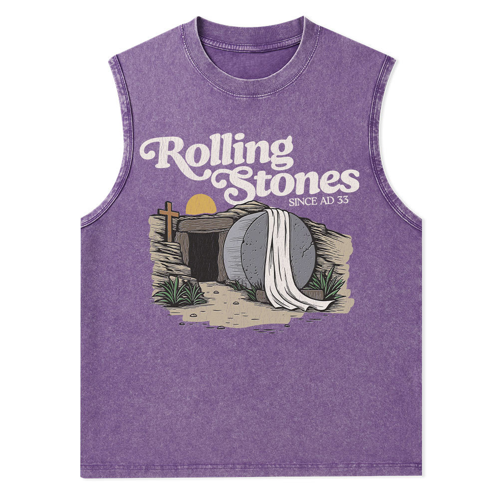Rolling Stones Christian  Washed Tank Top