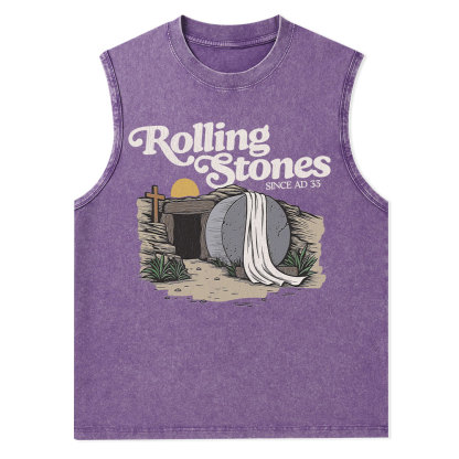 Rolling Stones Christian  Washed Tank Top