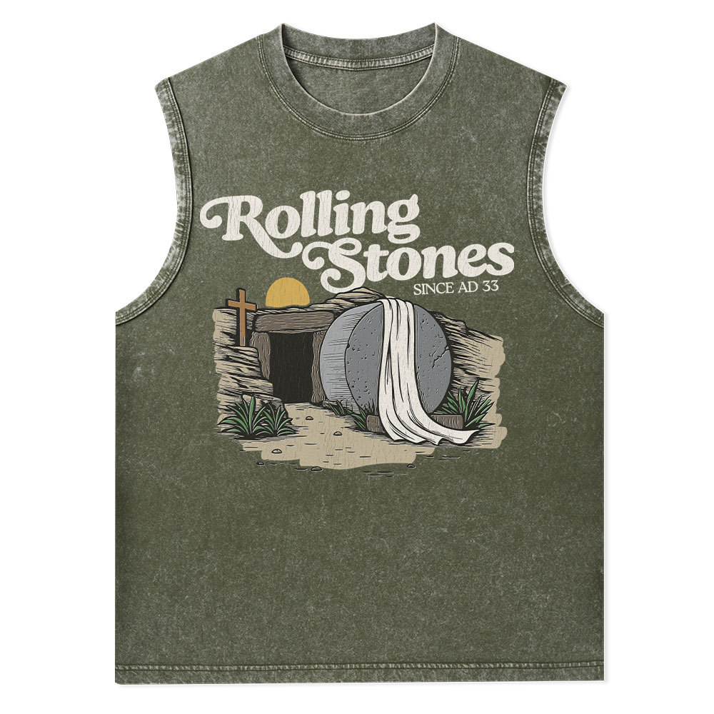 Rolling Stones Christian  Washed Tank Top