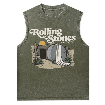 Rolling Stones Christian  Washed Tank Top