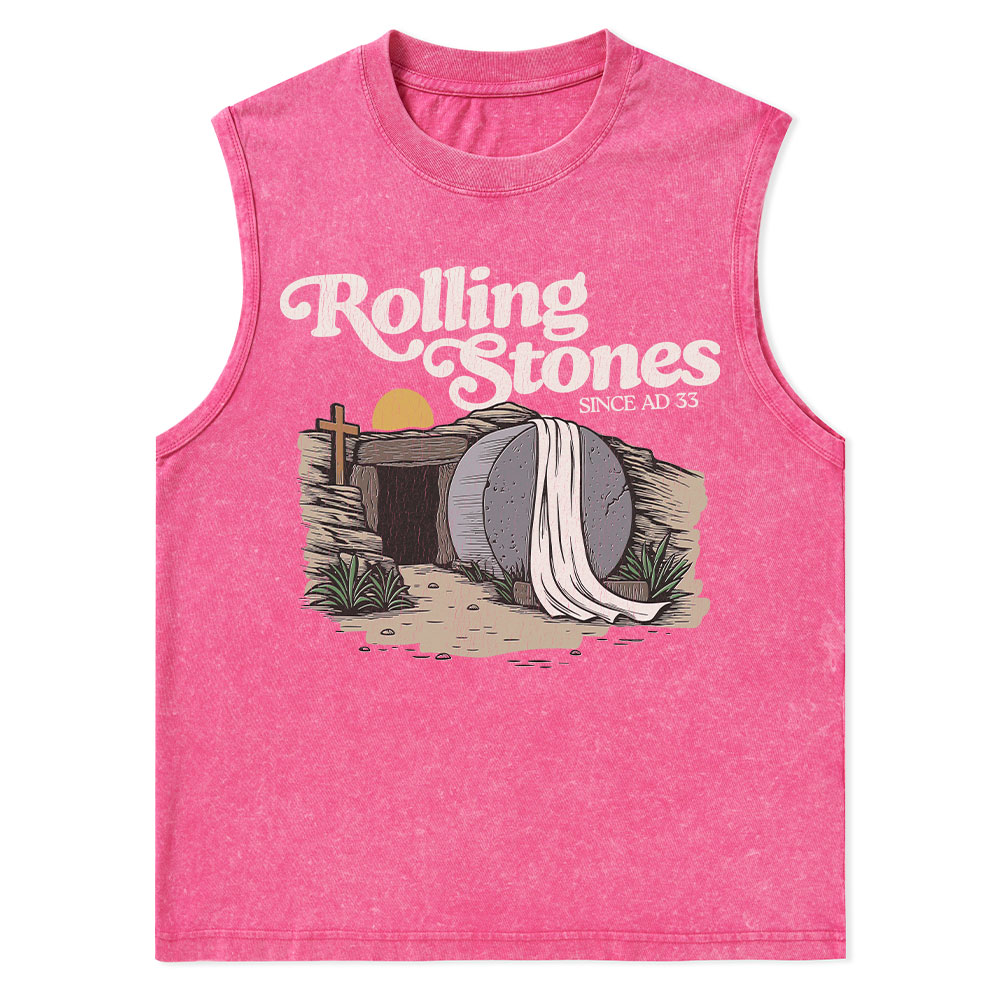 Rolling Stones Christian  Washed Tank Top