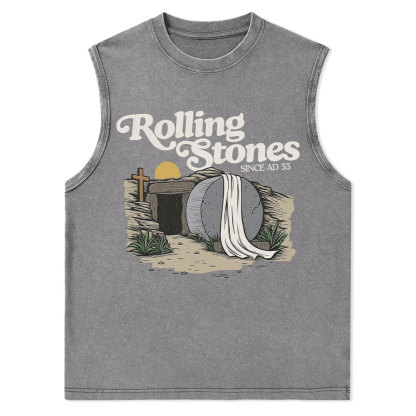 Rolling Stones Christian  Washed Tank Top