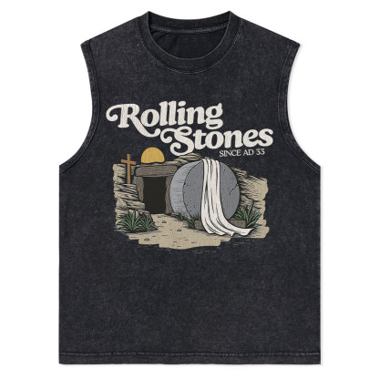 Rolling Stones Christian  Washed Tank Top
