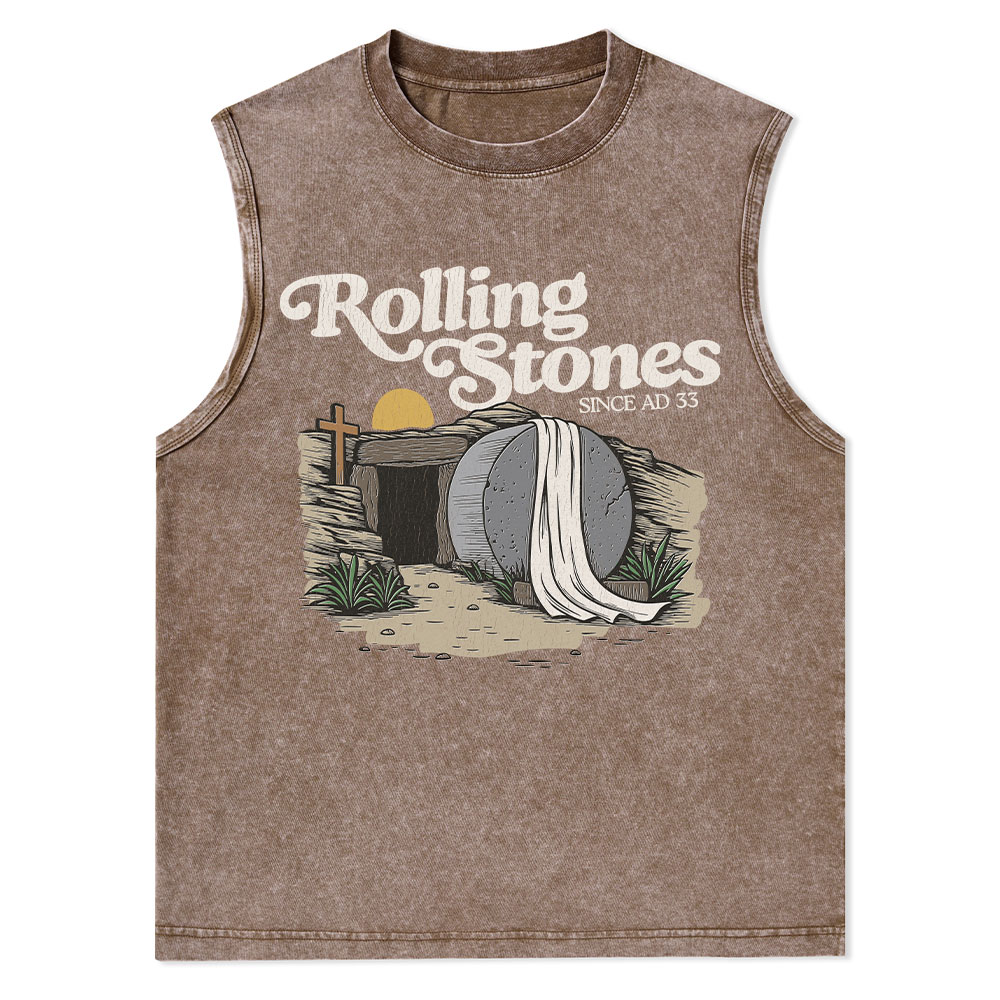 Rolling Stones Christian  Washed Tank Top