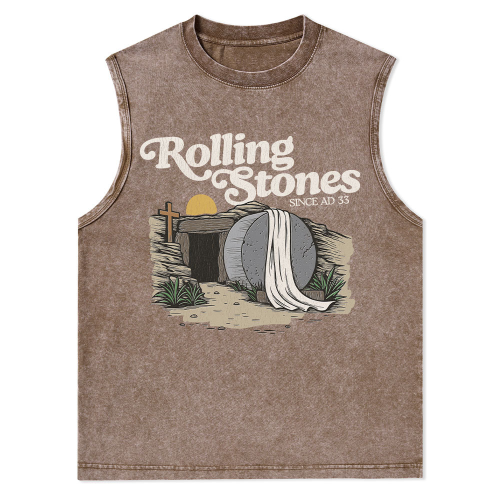 Rolling Stones Christian  Washed Tank Top