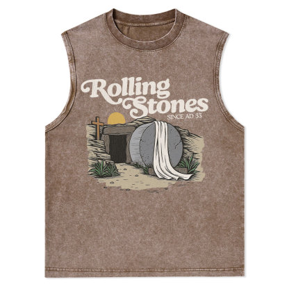 Rolling Stones Christian  Washed Tank Top