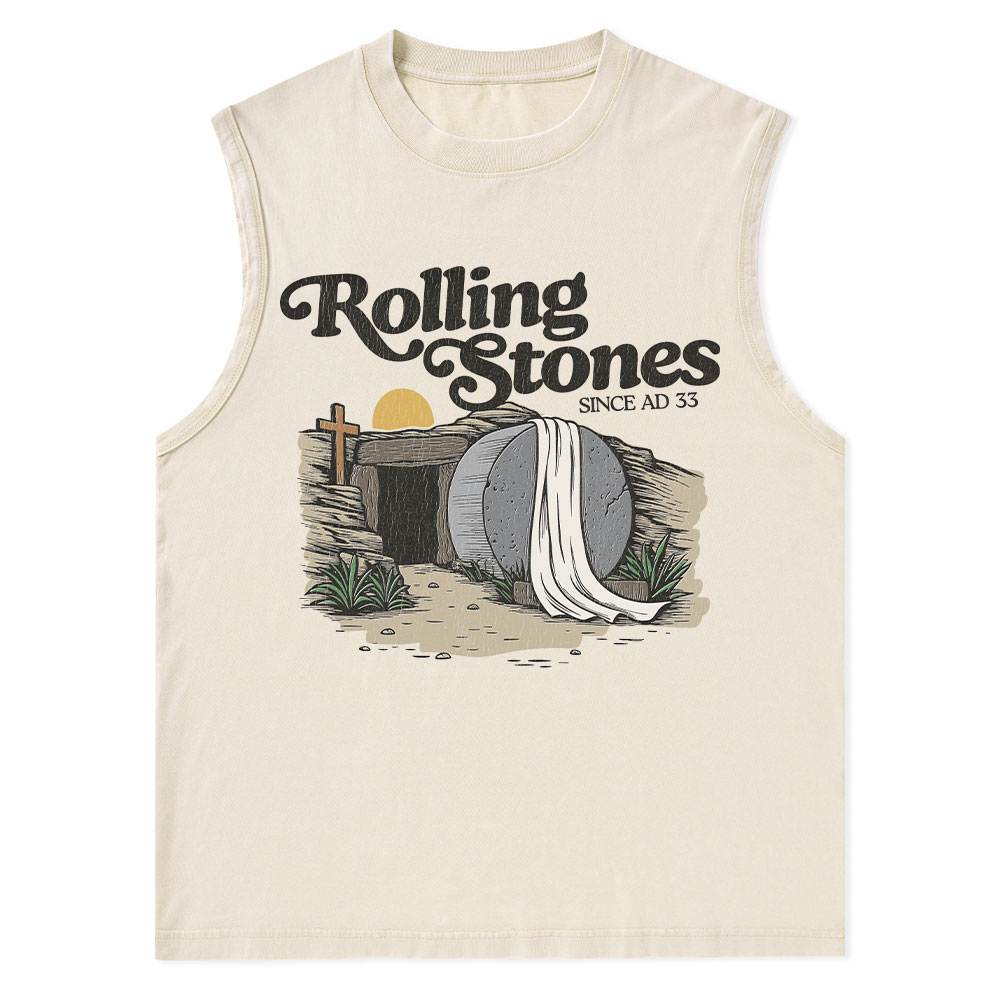 Rolling Stones Christian  Washed Tank Top
