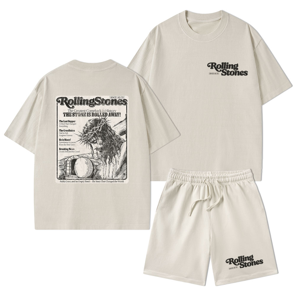 Rolling Stones Resurrection Christian Washed T-Shirt & Shorts
