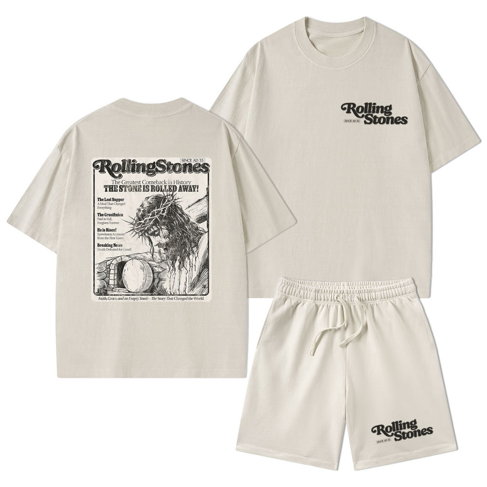Rolling Stones Resurrection Christian Washed T-Shirt & Shorts