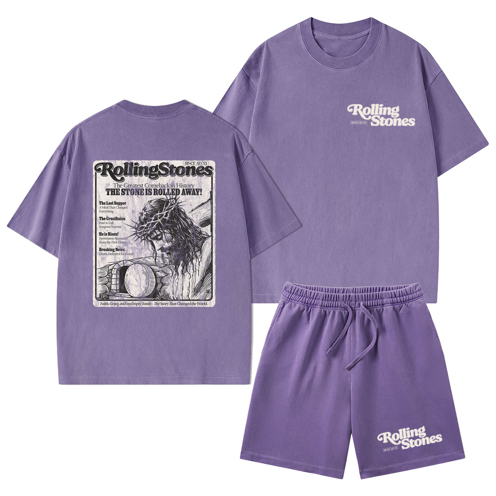 Rolling Stones Resurrection Christian Washed T-Shirt & Shorts