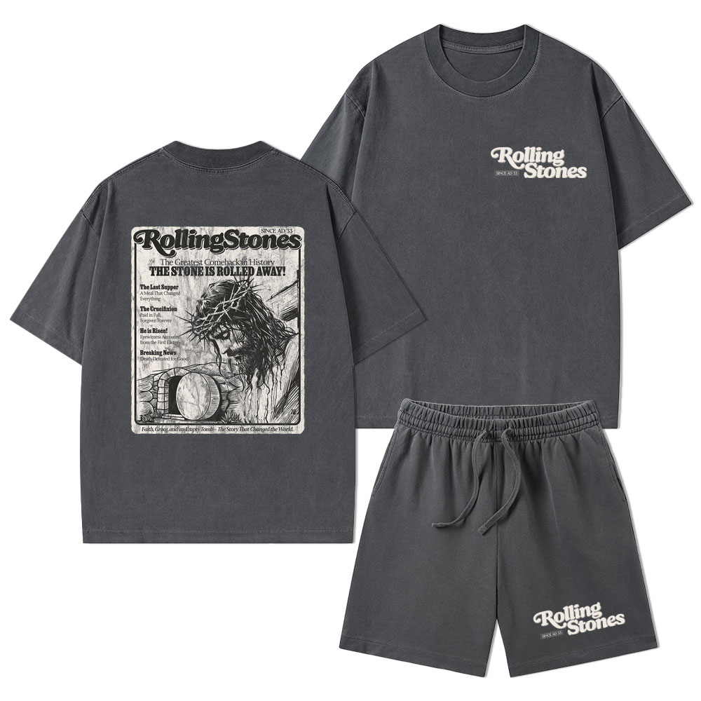 Rolling Stones Resurrection Christian Washed T-Shirt & Shorts