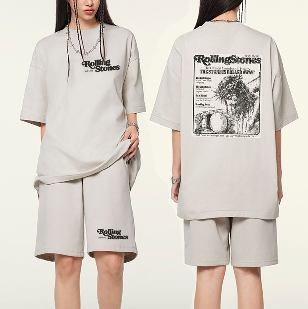 Rolling Stones Resurrection Christian Washed T-Shirt & Shorts