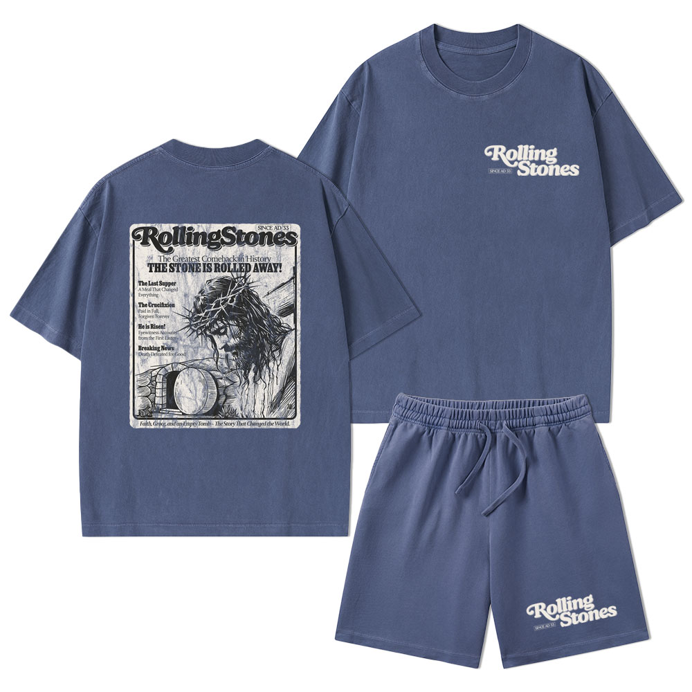 Rolling Stones Resurrection Christian Washed T-Shirt & Shorts