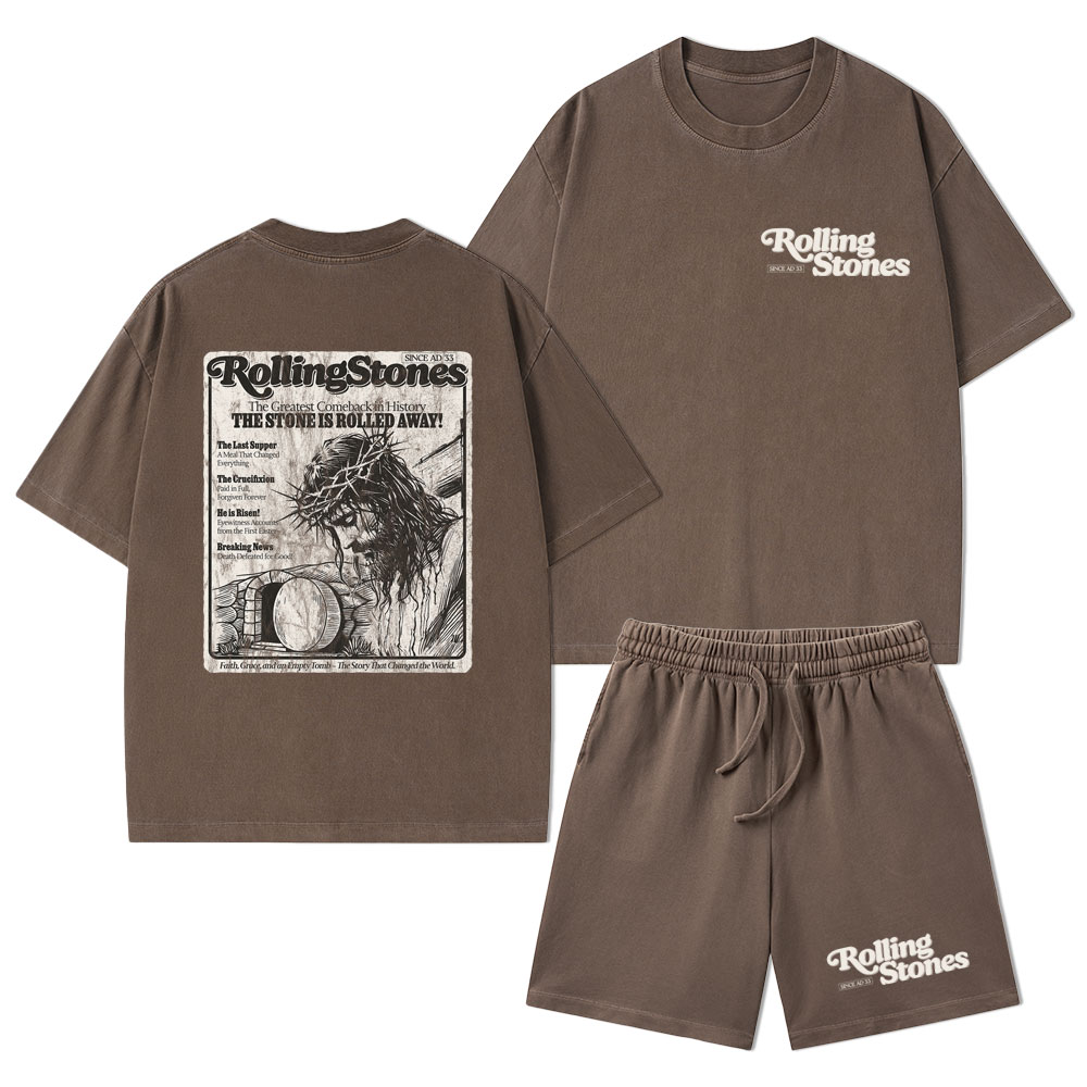 Rolling Stones Resurrection Christian Washed T-Shirt & Shorts