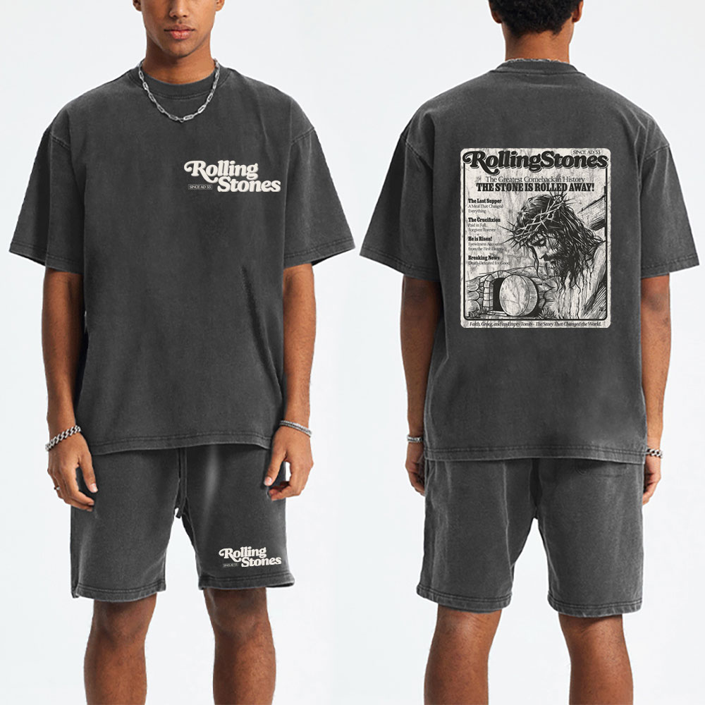 Rolling Stones Resurrection Christian Washed T-Shirt & Shorts