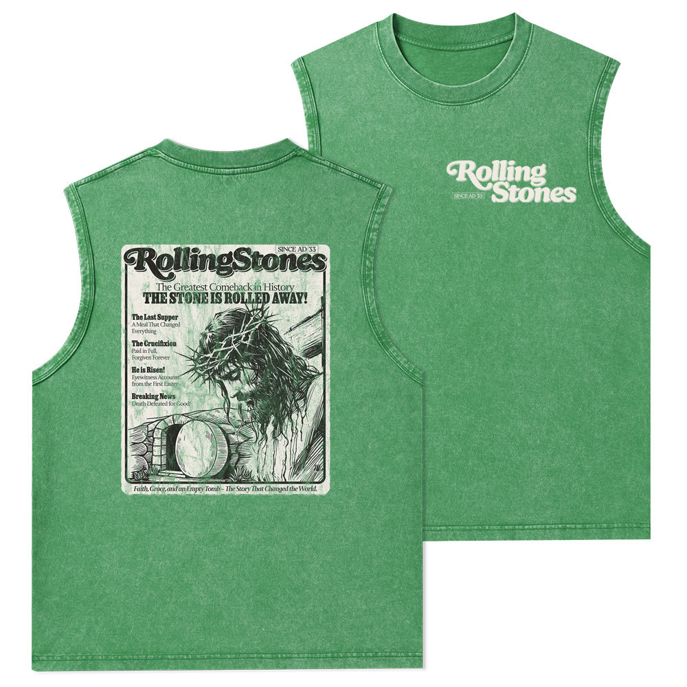 Rolling Stones Resurrection Christian Washed Tank Top