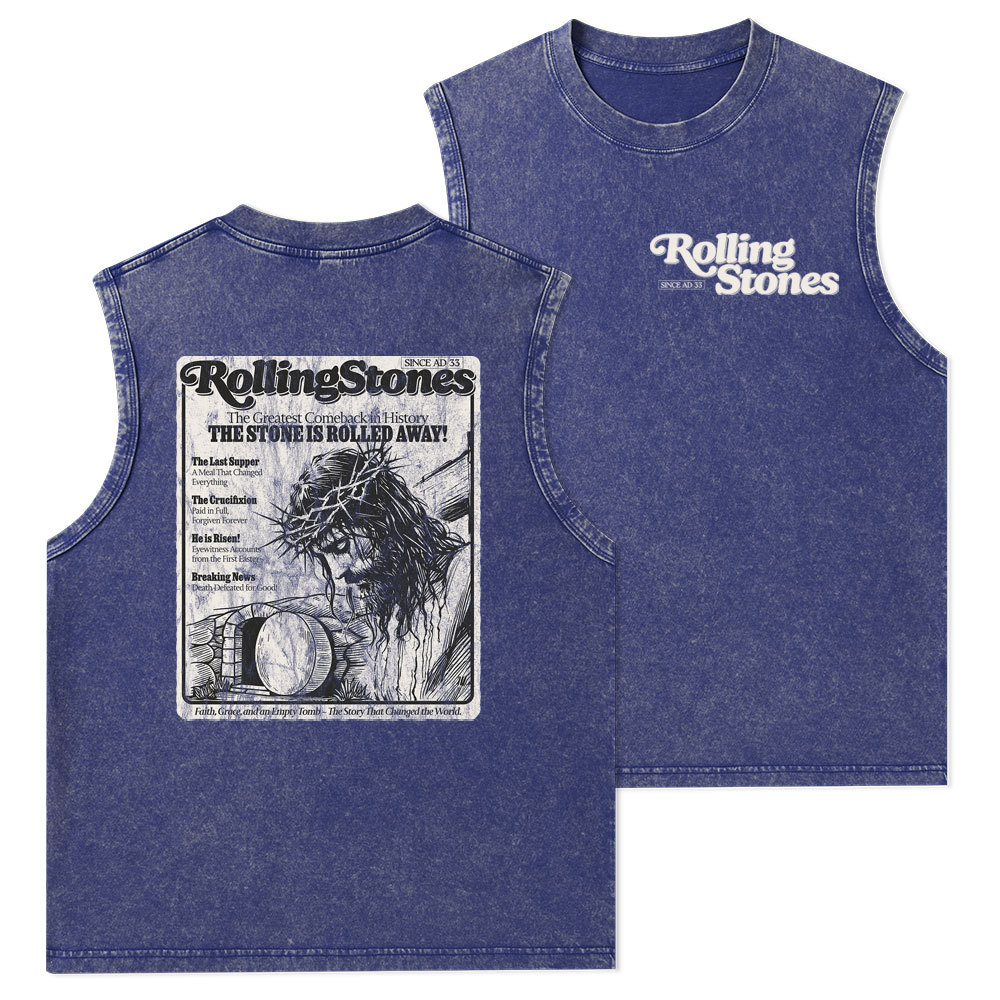Rolling Stones Resurrection Christian Washed Tank Top