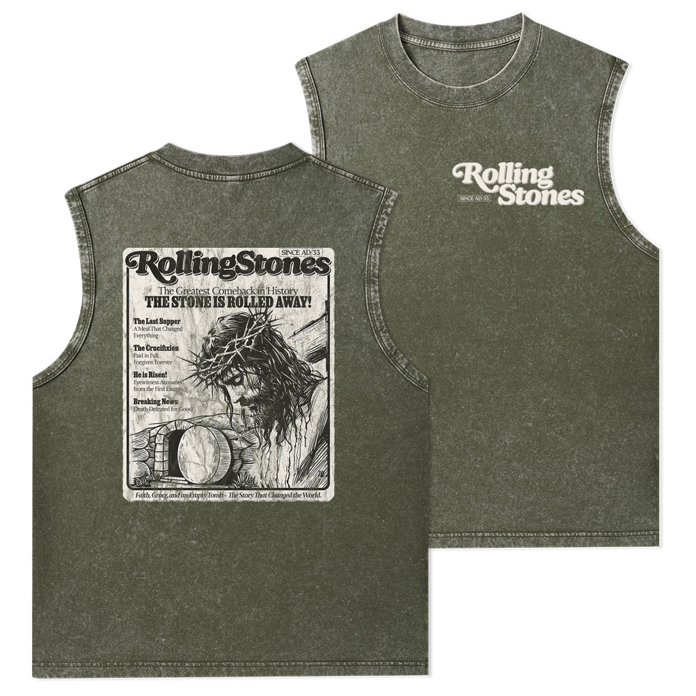 Rolling Stones Resurrection Christian Washed Tank Top