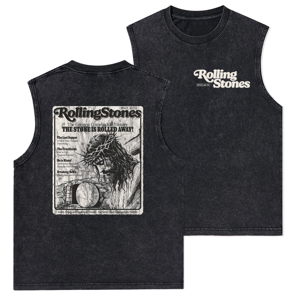 Rolling Stones Resurrection Christian Washed Tank Top