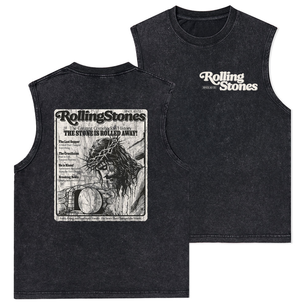 Rolling Stones Resurrection Christian Washed Tank Top