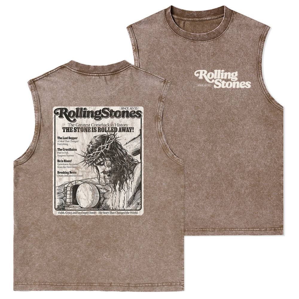 Rolling Stones Resurrection Christian Washed Tank Top